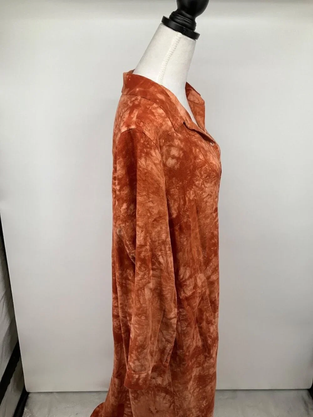 Soft Surroundings XL Burnt Orange Linen Blend Midi Tunic Dress